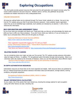 Exploring Occupations - The University of Illinois Career Center