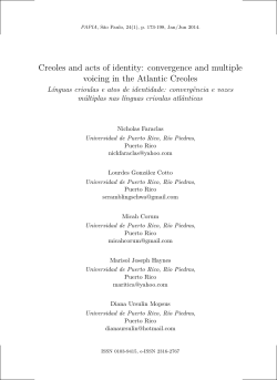 Creoles and acts of identity: convergence and multiple voicing in the