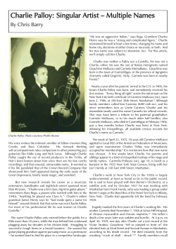 Charlie Palloy: Singular Artist &ndash; Multiple Names