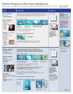 Diabetes: Managing Low Blood Sugar