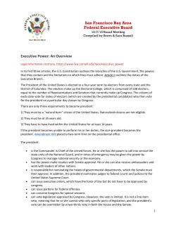 Presidential Powers - San Francisco Federal Executive Board
