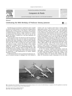 Celebrating the 80th Birthday of Professor Antony Jameson