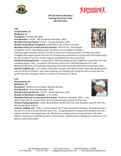 Marathon Pace Team Bios - IMT Des Moines Marathon