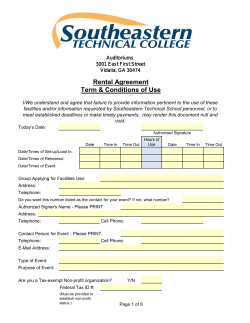 Auditorium Rental Contract - Southeastern Technical College