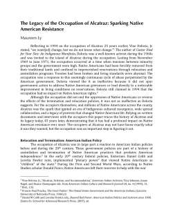 The Legacy of the Occupation of Alcatraz: Sparking Native American