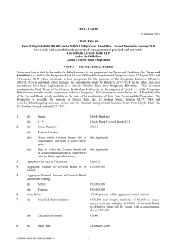 FINAL TERMS 27 January 2016 Lloyds Bank plc Issue of Regulated