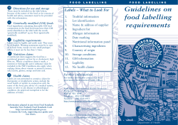 Guidelines on food labelling requirements
