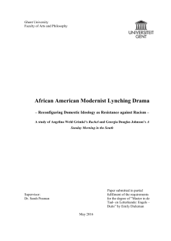 African American Modernist Lynching Drama