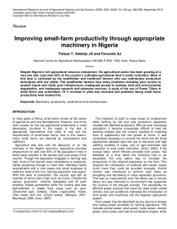 Improving small-farm productivity through appropriate machinery in