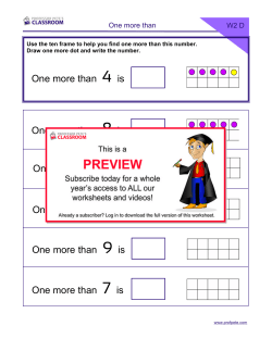 One more than 8 is One more than 4 is One more than 1 is One