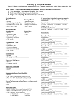 benefits checklist