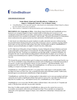 Ortho Rhode Island and UnitedHealthcare Collaborate to Improve
