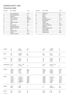 Symbols and S.I. units