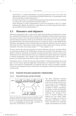 3.3 Monomers and oligomers