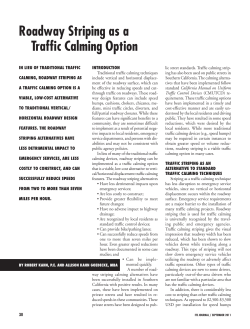 Roadway striping as a traffic calming option