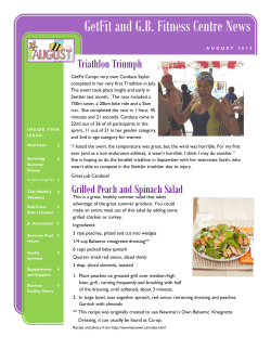 GetFit and G.B. Fitness Centre News