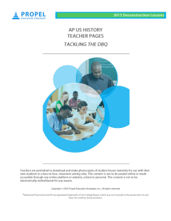 2015 DBQ Deconstruction Lesson