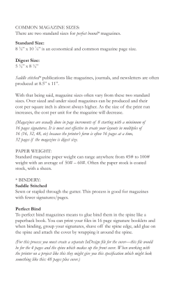 COMMON MAGAZINE SIZES