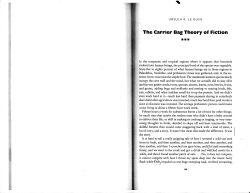 The Garrier Bag Theory of Fiction