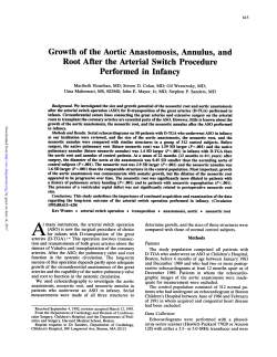 Growth of the Aortic Anastomosis, Annulus, and Root After the