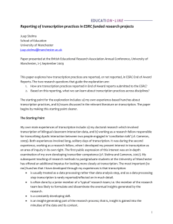 Reporting of transcription practices in ESRC funded research projects