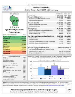 District Report Card - Merton Community School District