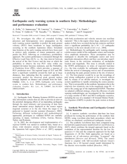 Earthquake early warning system in southern Italy: Methodologies