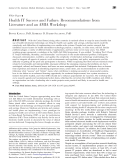 Health IT Success and Failure: Recommendations from Literature