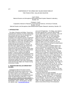 J2.1 COMPARISON OF THE URBAN HEAT ISLAND SIGNATURES