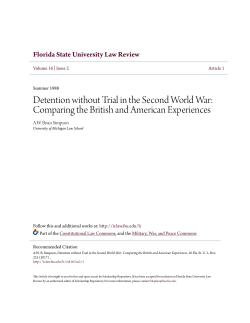 Detention without Trial in the Second World War