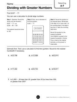 Dividing with Greater Numbers