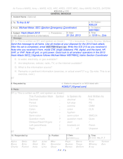 ICS 213 message copied by KI6UJX VHF on the N6ICW 147.195