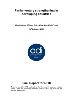Parliamentary strengthening in developing countries
