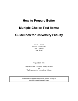 How to Prepare Better Multiple-Choice Test Items