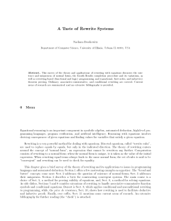 A Taste of Rewrite Systems