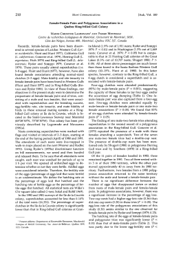 Female-Female Pairs and Polygynous Associations in a Quebec