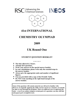 41st INTERNATIONAL CHEMISTRY OLYMPIAD