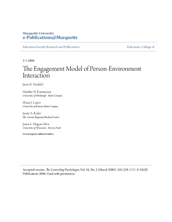 The Engagement Model of Person-Environment