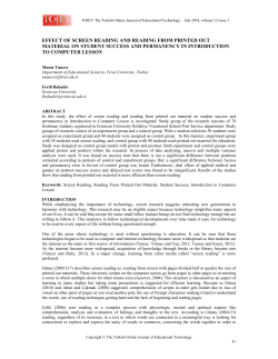 Effect of Screen Reading and Reading from Printed Out Material
