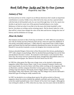 Book Talk Prep: Jackie and Me by Dan Gutman