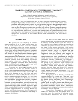 making faces: exploring perceptions of personality - ID