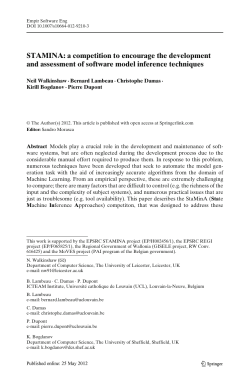 STAMINA: a competition to encourage the