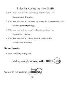 Rules for Adding the &ndash;less Suffix