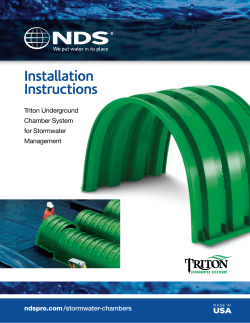 Installation Manual: Stormwater Chambers