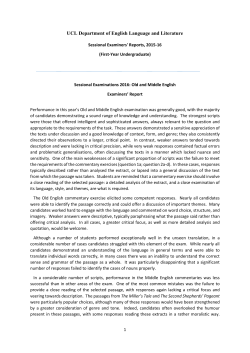 First Year Sessional examinations 2016