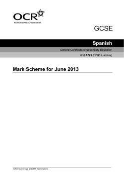 Spanish Mark Scheme for June 2013