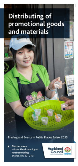 Distributing promotional goods brochure