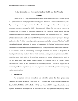 Modal Rationalism and Constructive Realism: Models and their