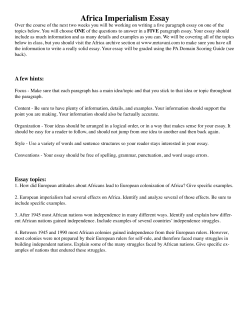 Africa Imperialism Essay