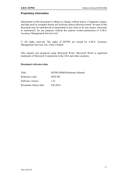 Training Manual - AMS Accuracy Management Services Ltd.